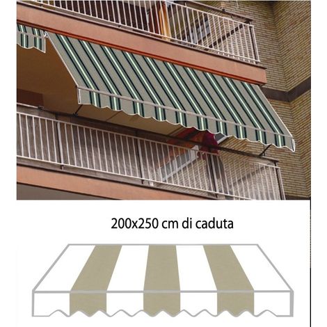 TENDA DA SOLE A CADUTA STRUTTURA ALLUMINIO CM.200X250H DISEGNO P2004 BALCONE (1/3)