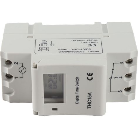 Minuterie avec écran LCD en ABS résistant, batterie rechargeable et réglages de la durée pour appareils électriques (12 V CC). (1/5)