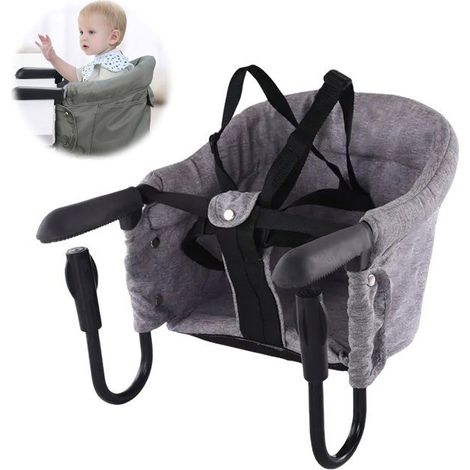 Siège de table pliable pour Bébé avec pinces antidérapantes et poche assise, convient pour table à manger, camping, 6-36 Mois (1/5)