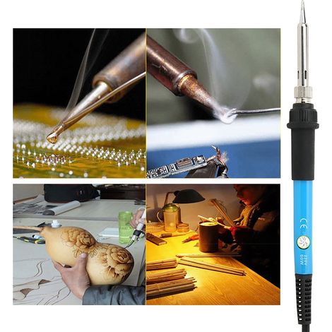 Elektrisches Lötkolben-Set mit einstellbarer Temperatur, Schweiß- und Lackierwerkzeug, EU-Stecker, 220 V, 60 W (1/5)