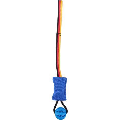 Interaktives Kauspielzeug für Hunde, dicke, mehrlagige Webstruktur aus Jute, für den Außenbereich (blau). (1/5)