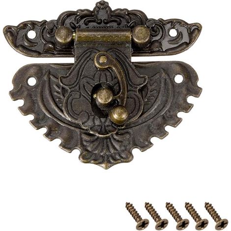 1 Set Holz Kasten Brust Box Schließung Haspe Verschlüsse Bronze 69x59mm DE de (1/4)