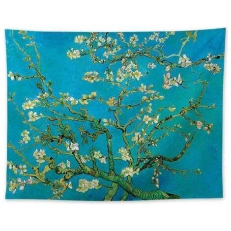 Van Gogh Tapestry Branches of a Blossoming Almond Tree Tapestry Wall Hanging Art Home Decor for Living Room Bedroom Bathroom Kitchen Dorm (1/4)