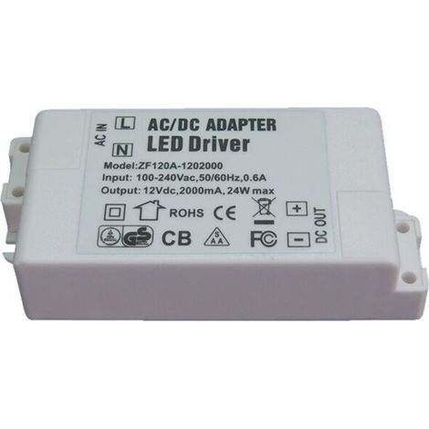 12V LED-Netzteil, 24W LED-Transformator AC 220V auf 12V DC 2,0A LED-Transformator, Konstantspannungsadapter-Konverter LED-Treiber, für LED-Streifen und MR16 G4 MR11 LED-Lampen (1 Stück)
