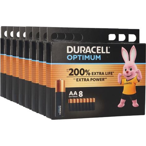 64x Duracell MN1500 AA Mignon Batterie Optimum (8x 8er Blister) (1/5)