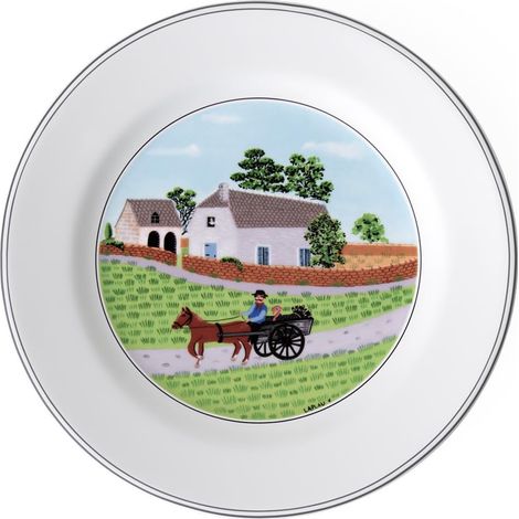 Assiette à dessert "Fermier", 21 cm, Porcelaine, Blanc/Multicolore (1/4)