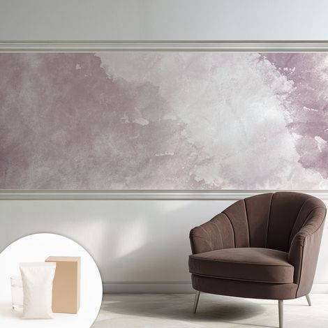 Tapete Vliestapete mit Kleber- abwaschbar - Raumgestaltung Schlafzimmer Wohnzimmer Tapete Violette Abstraktion 250x104 cm (1/5)