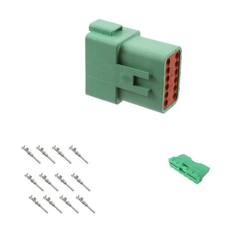 Kit Connecteur DT series femelle 12 Voies vert