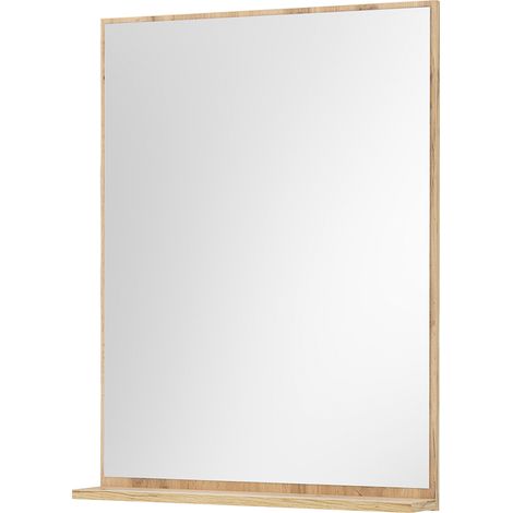 Badezimmer Spiegel 60cm breit in Eiche, mit Ablageboden - CRISP-61 (1/5)