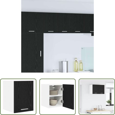 vidaXL Meuble suspendu - Armoire suspendue Chêne noir et Blanc 30 x 31 x 40 cm (1/5)