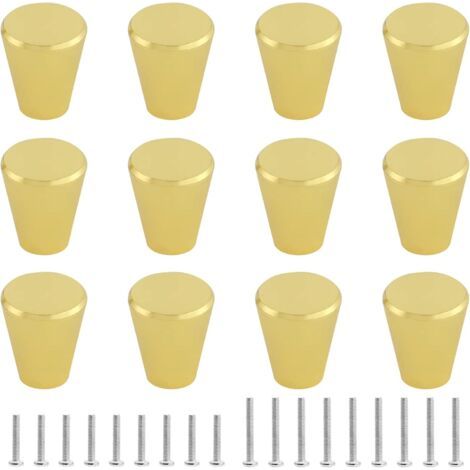 Massive, konische Schubladengriffe für Möbel, Schränke, Weinkeller etc. – 12er-Set, goldfarben (1/4)