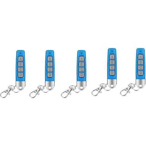 5er-Pack kompakte 433-MHz-Funk-Duplikatoren mit Fernbedienung für Garagentore und Einfahrtstore – Universell kompatibel – Blau (1/5)