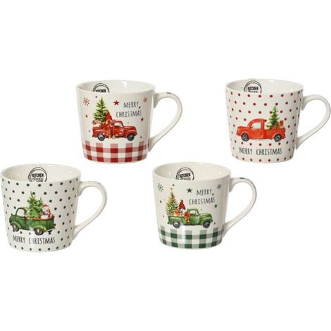 Kitchen Goods Tazza Natalizia in Porcellana - 9,8x8,8 cm (1/2)