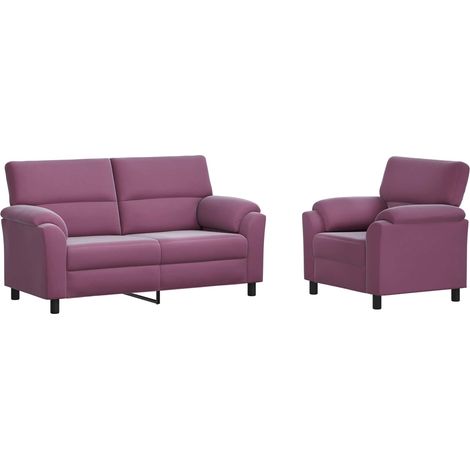 Sofa-Set 2 pcs Lila Samt vidaXL (1/5)