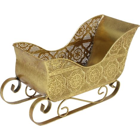Sleigh - Fer - Ornement De Table De Noël - Pour Centre De Table Ou Décoration De Cheminée - 1 Pièce