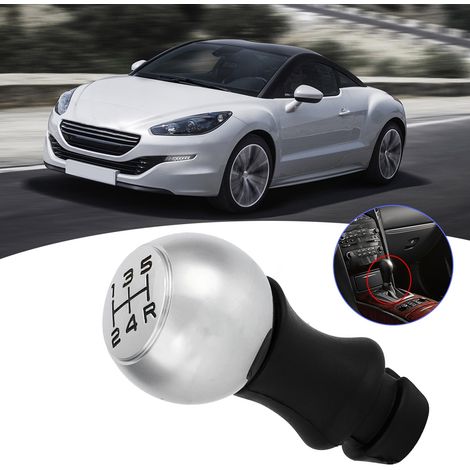 Pomello del cambio a 5 marce per Peugeot - Alluminio ABS nero - Installazione facile (1/5)