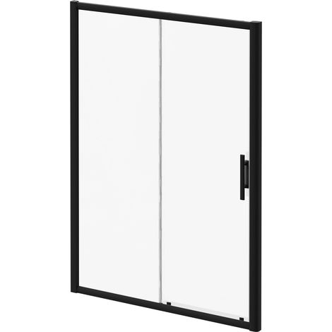 Series 8 Plus Matt Black 1400mm Sliding Shower Door (1/5)