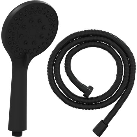 Shower Head Set Black 150 cm Stainless Steel vidaXL