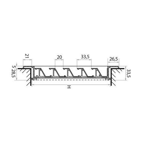 Renson – Grille aération VMC aluminium 500 x 500 mm – Moustiquaire inox 304 – Profondeur 28,5 mm – Surface libre 59%