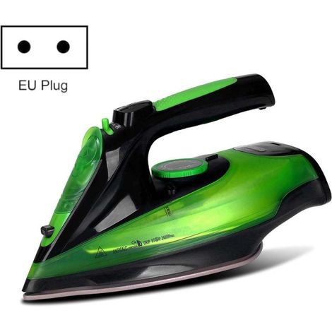 Fer à repasser vapeur portable sans fil 2400 W (vert), conforme aux normes européennes. (1/5)