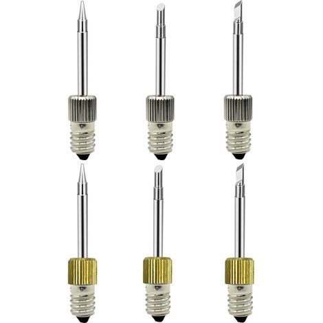Stück E10 Lötspitzen für elektrische Lötkolben, austauschbare Stahlgewinde, Zubehör für kabellose Lötgeräte, geeignet für das Schweißen im Freien (1/5)