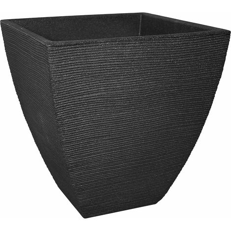Rillentopf quad 40 cm H 42 cm anthrazit