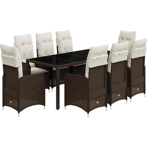 Maison Exclusive - Set de mesa y sillas jardín 9 piezas y cojines (1/5)