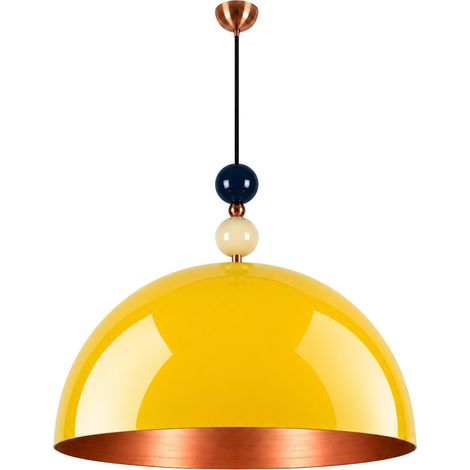 Lampe suspendue en métal "Bubble" - 60 x 60 cm - Jaune (1/4)
