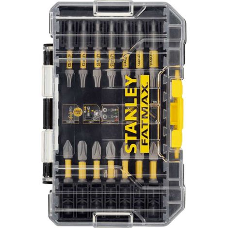 Stanley – Set d'embouts à torsion 50 mm – 22 pièces avec porte-embout magnétique – PZ1, PZ2, PZ3, PH1, PH2, PH3, T10-15-20-25-30-40 (1/3)