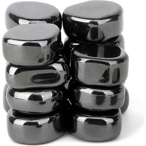 20 imanes de hematita negra, piedras magnéticas irregulares naturales, piedras magnéticas de juego con cuerda, imán decorativo para el hogar, la oficina, fiestas y el refrigerador (12-14 mm) (1/4)