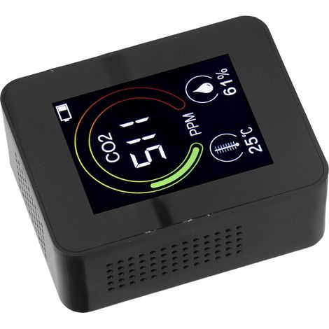ZN-AZ-2CO1 3-in-1 Smart CO2-Detektor, Multifunktionaler Infrarot-Luftqualitätsmonitor, Schwarz (1/5)
