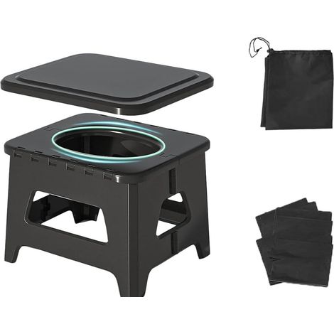 Toilettes d'urgence compactes, solution pliable et portable idéale pour le camping, les voyages en plein air et les embouteillages, design discret