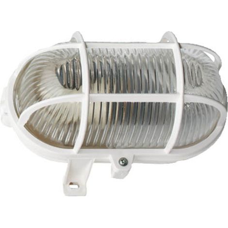Lámpara ovalada Brennenstuhl E27 60W blanca plástico cristal