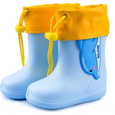 Bottes De Pluie Enfant - Caoutchouc Et EVA - Hauteur Mollet - Imperméables Anti-dérapantes - Pour Filles Et Garçons - Parfaites Pour Pluie Boue Jardinage Randonnée - 1 Paire (1/5)