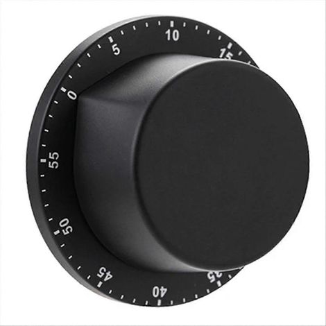 Minuteur de mechanical manuel acier inoxydable magnétique base cuisson horloge countdown study fitness minuteur noir (1/5)