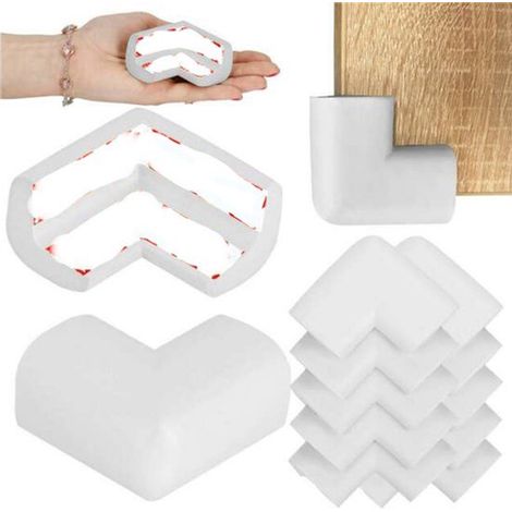 10 protectores de esquinas para muebles，Protectores de esquinas para bebés，Protectores de esquinas de goma autoadhesivos，Negro (1/5)