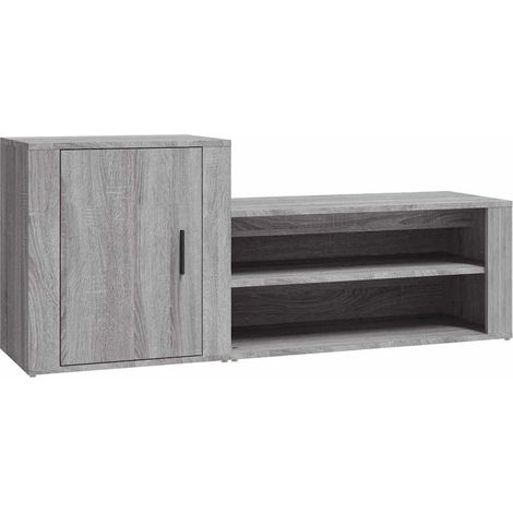 Maison Exclusive - Zapatero madera contrachapada gris Sonoma 130x (1/5)