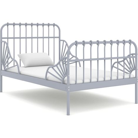 Ausziehbett Grau Metall 80x130/200 cm