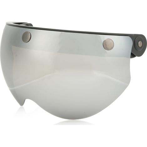 Visière de casque de moto rétro coupe-vent et anti-sable avec boucle réglable argentée (1/5)