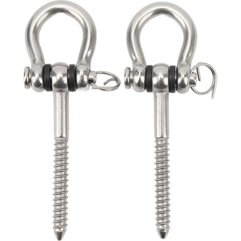 Ensemble de 2 supports de suspension pour balançoire, en acier inoxydable 304 antirouille permanent, avec œillet de suspension à 180° et vis de fixation, pour hamac, chaise, sac de sable ou sac de fra (1/5)