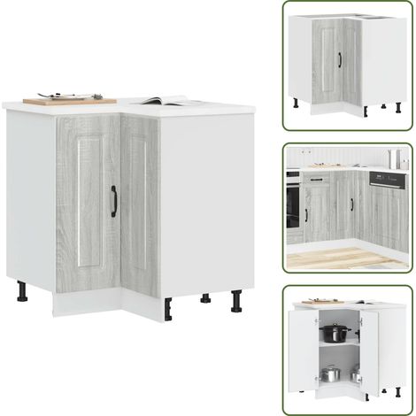 Armadio cucina - vidaXL Mobile Base ad Angolo Cucina Kalmar Grigio Sonoma in Truciolato - Armadio angolare