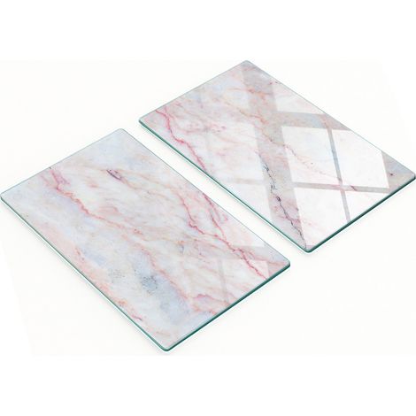 Tableros decorativos multifuncionales de vidrio con estampado de m谩rmol, 2x30x52 cm.