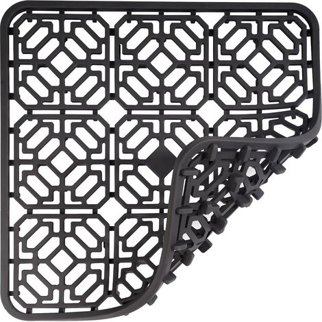 Tappetino per lavello in silicone 30x30 cm, protezione per piano di lavoro della cucina, resistente al calore e antiscivolo (grigio scuro) (1/5)