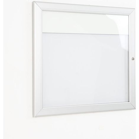 Bacheca con Apertura a Battente 51,5x48,7x2,3 cm in Alluminio con Led Silver (1/5)
