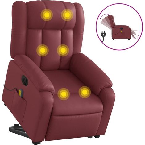 Maison Exclusive - Massagesessel mit Aufstehhilfe Elektrisch Wein