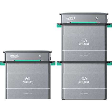 Zendure Solarflow Hyper 2000, Centrale Électrique de Balcon Entrée Solaire 1800W, Hub Intégré Micro Onduleur, Charge AC Bidirectionnelle 1200W, avec 3xAB2000L, avec 2 x Solarflow Hyper 2000