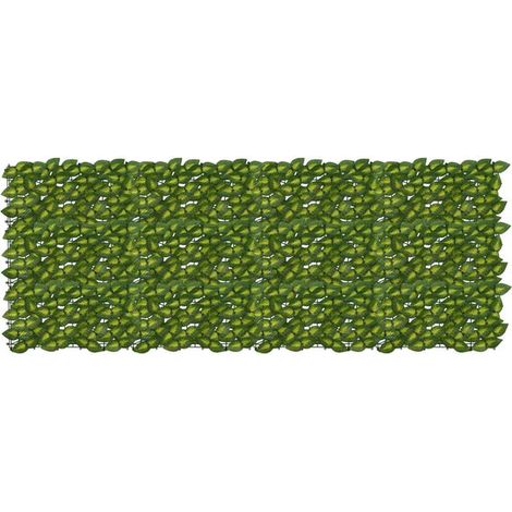 Paravent de balcon à motif de feuilles vertes et jaunes, 200 x 75 cm (1/2)