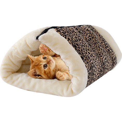 Tapis Pliaable Pour Chats - Tunnel Intégré - Lit Douillet En Velours Court - 90 x 57 cm - 1 Pièce (1/5)