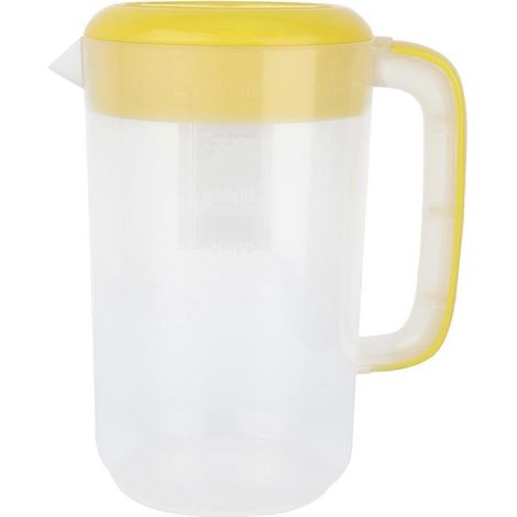 pichet de grande capacité (4000 ml) en plastique avec couvercle, idéal pour les jus et l'eau froide. (1/2)