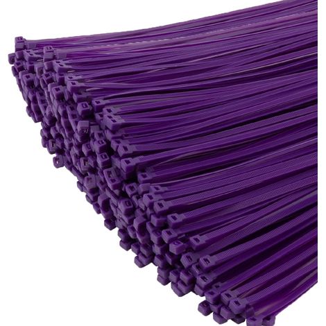 FLITI 1000 Pieces Professional Cable Ties, Purple - 200mm x 4.8mm, Self-Locking, UV Resistant, Ideal for Indoor and Outdoor Use (1/4)